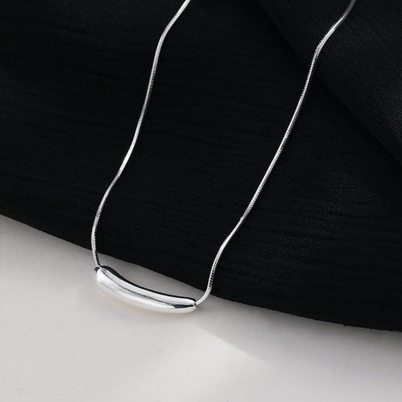 *NEW 925 Sterling Silver Simple Bar Necklace - Picture 3 of 15